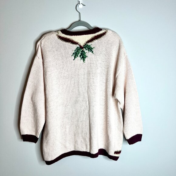 Vtg Talbots Handknitted Victorian Christmas Grandma Cardigan Sweater Cottagecore - Picture 5 of 5